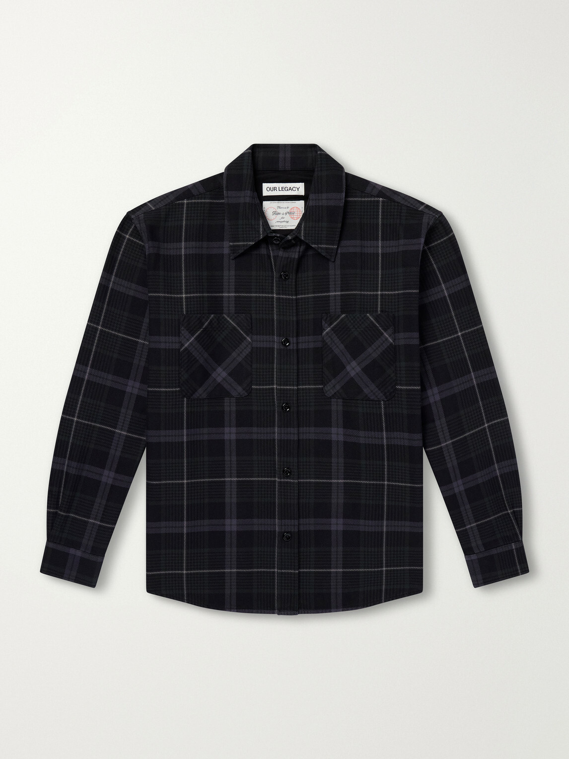 Our Legacy - Whoppin Checked Cotton-Flannel Shirt - Black