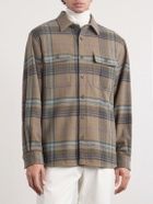 Ralph Lauren Purple label - Checked Wool and Cashmere-Blend Flannel Overshirt - Brown
