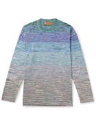 MISSONI - Space-Dyed Striped Cotton Sweater - Blue