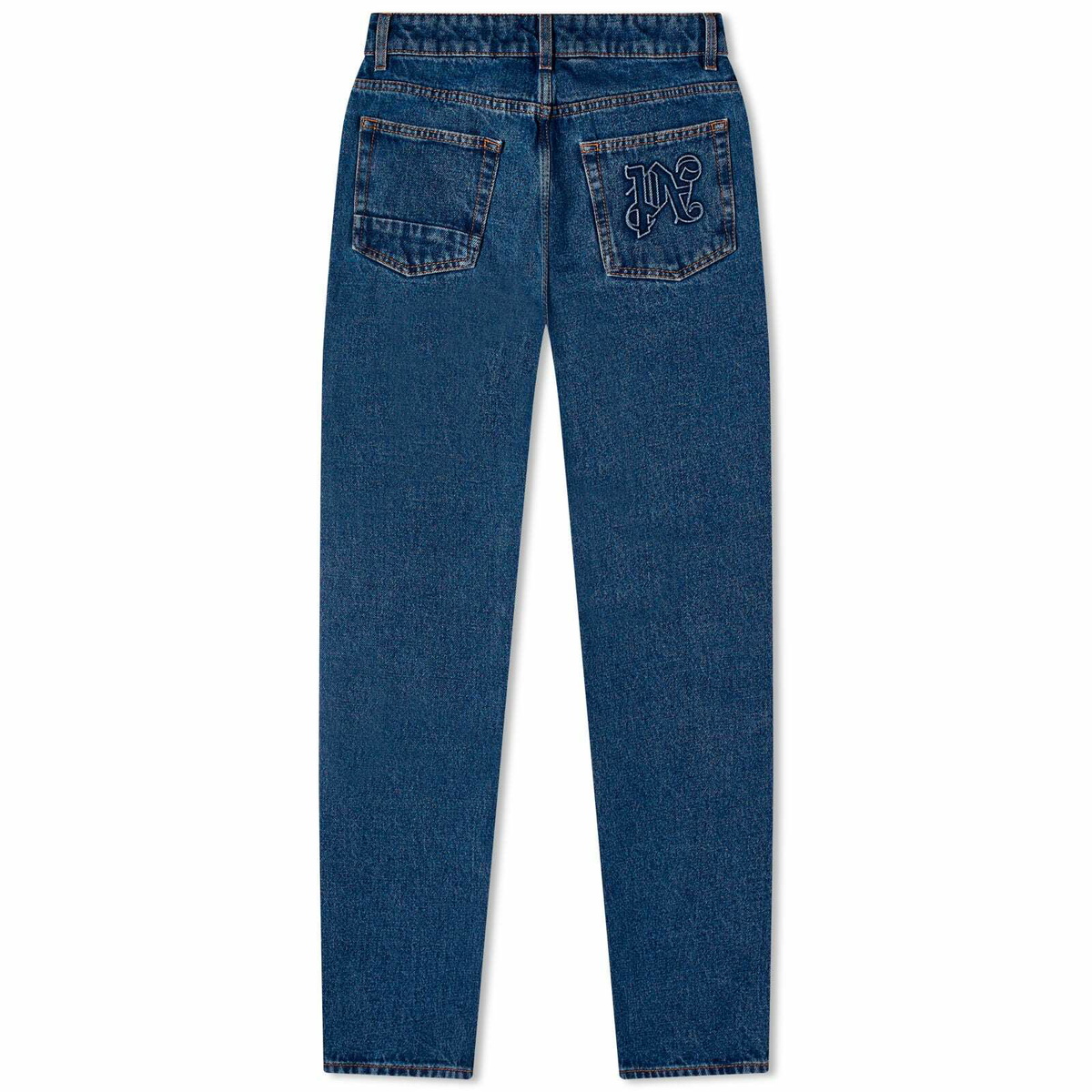 Palm Angels Men's Straight Leg Jeans in Blue