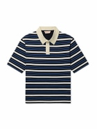 Marni - Striped Cotton-Jersey Polo Shirt - Blue