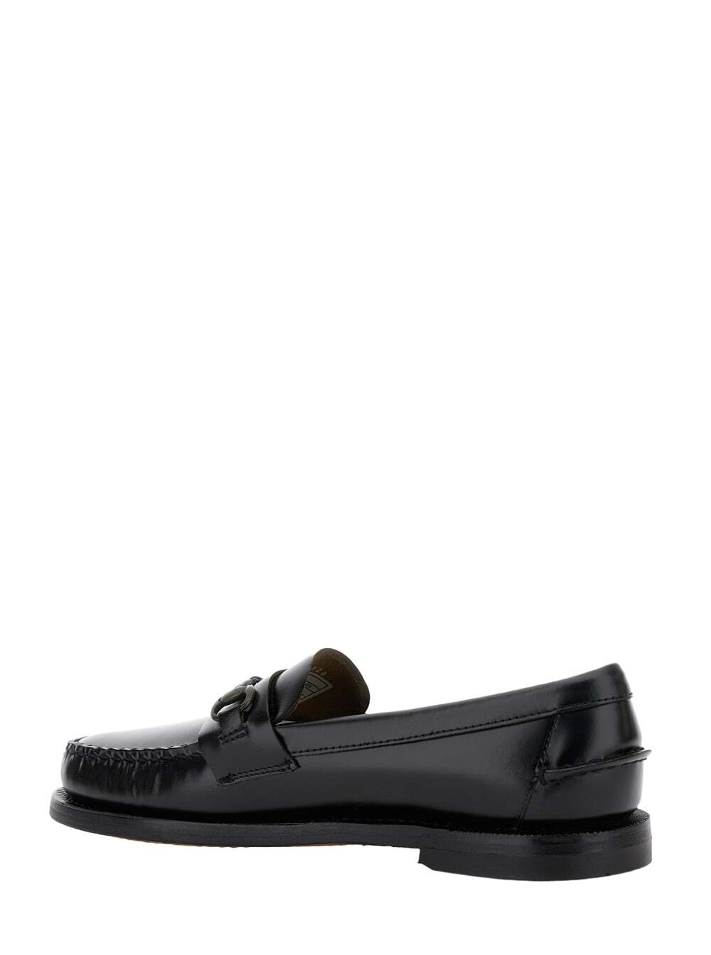 Sebago joe Black Pull-on Loafers With Horsebit Detail In Leather Man