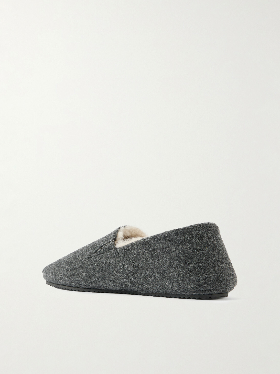 Mr P. - Shearling-Lined Woven Slippers - Gray