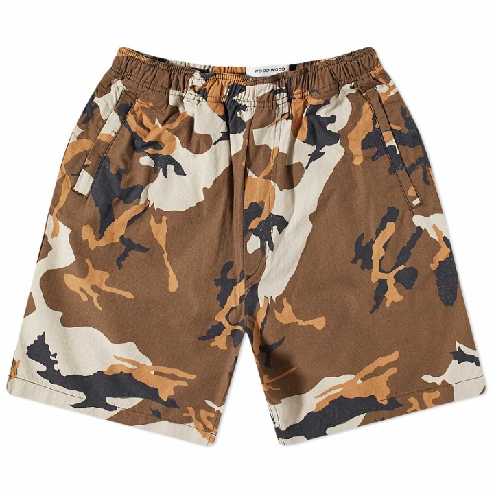 Photo: Wood Wood Men's Alfred Ripstop Short in Camo All Over Print