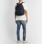 SAINT LAURENT - City Leather-Trimmed Canvas Backpack - Blue