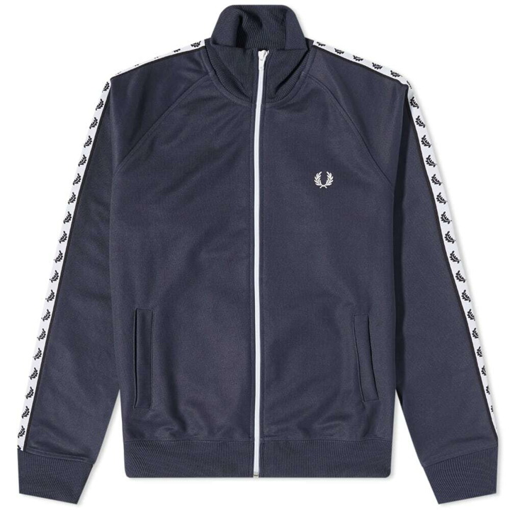 Photo: Fred Perry Men's Taped Track Jacket in Dark Graphite