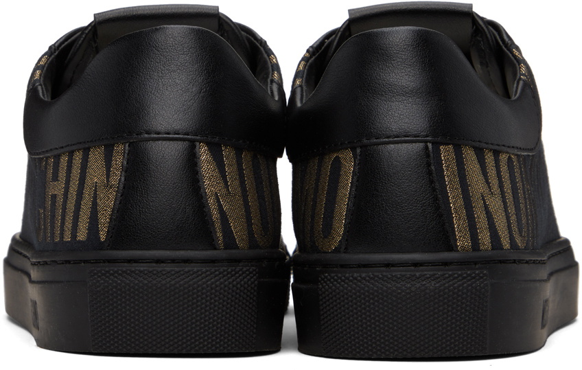 Moschino Black & Gold Allover Logo Sneakers Moschino Moschino Black & Gold Allover Logo Sneakers Moschino