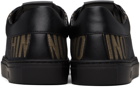 Moschino Black & Gold Allover Logo Sneakers