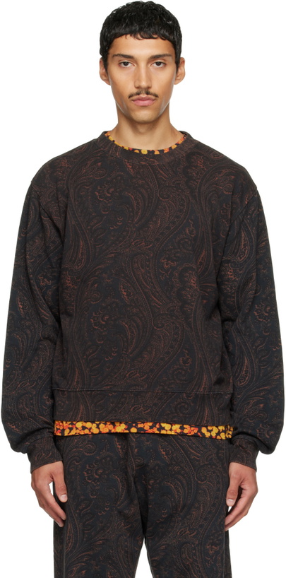 Photo: Dries Van Noten Black & Brown Printed Sweatshirt