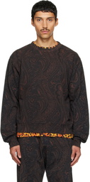 Dries Van Noten Black & Brown Printed Sweatshirt