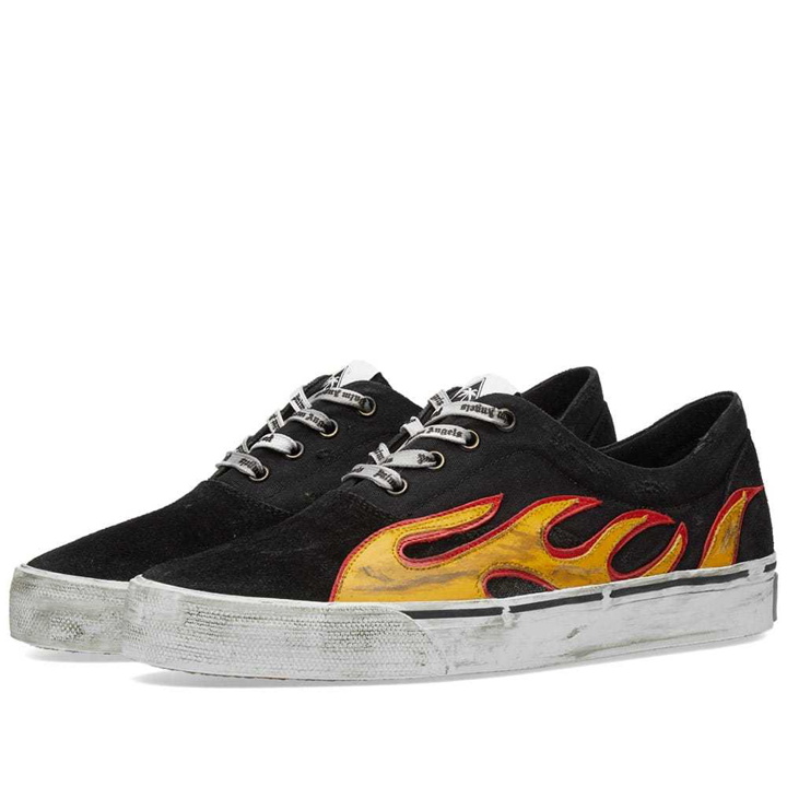 Photo: Palm Angels Distressed Flame Sneaker Black