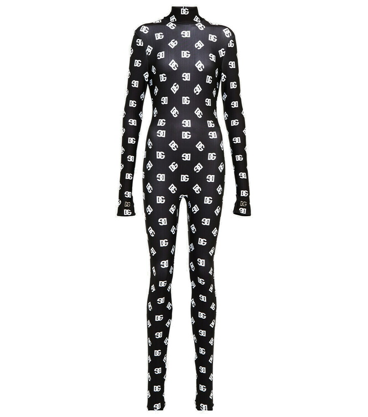 Photo: Dolce&Gabbana - Logo printed jersey jumpsuit