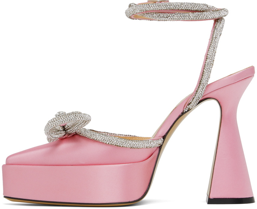 MACH & MACH Pink Double Bow Platform Heels MACH & MACH