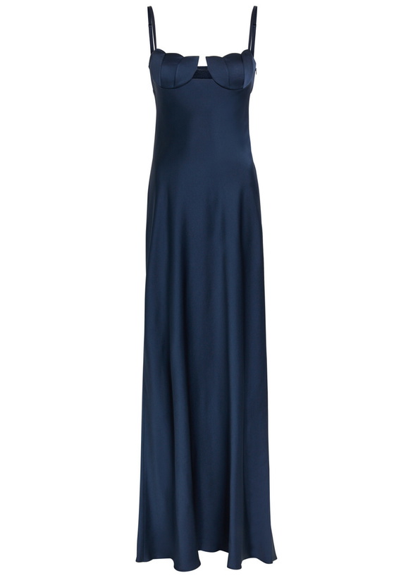 Photo: Anna October Tulip Satin-crepe Maxi Dress Blue