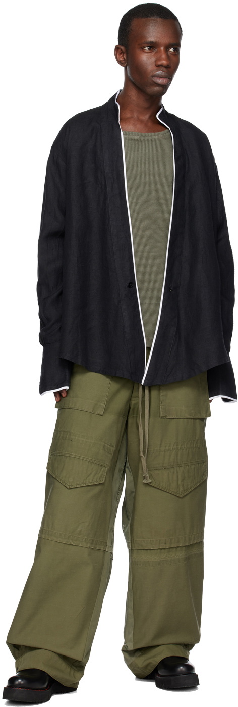 Greg Lauren Khaki Crewneck Sweatshirt