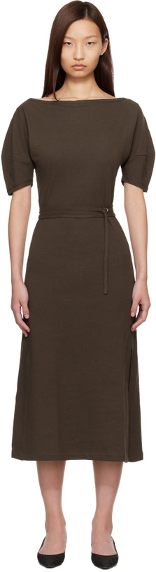 Photo: LEMAIRE Brown Off Shoulder Midi Dress