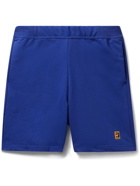 Nike Tennis - NikeCourt Heritage Straight-Leg Cotton-Blend Jersey Tennis Shorts - Blue