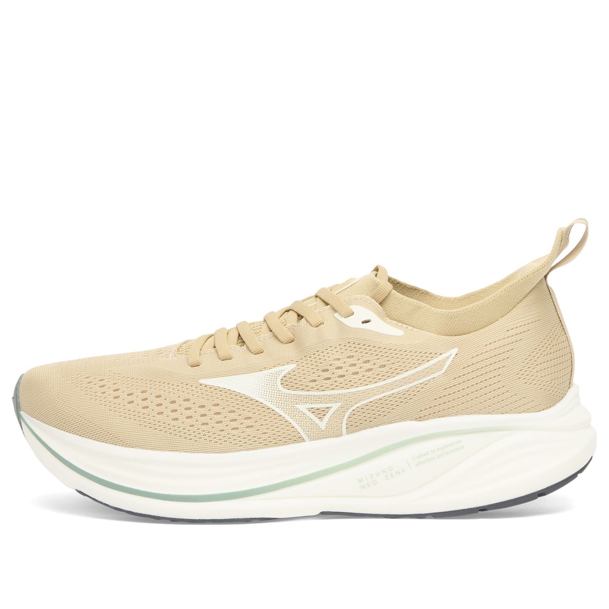 Mizuno Men's Running Neo Zen 2 Sneaker in Pale Khaki/Snow White/Granite Green
