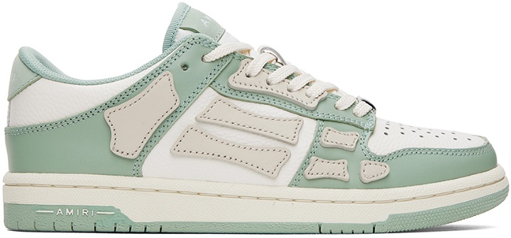 Photo: AMIRI SSENSE Exclusive Green & White Skell Top Low Sneakers