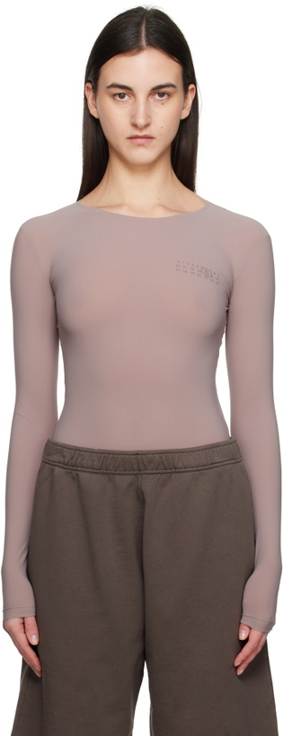 Photo: MM6 Maison Margiela Beige Lycra Jersey Bodysuit