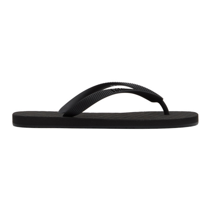 VETEMENTS Black Logo Flip Flops Vetements