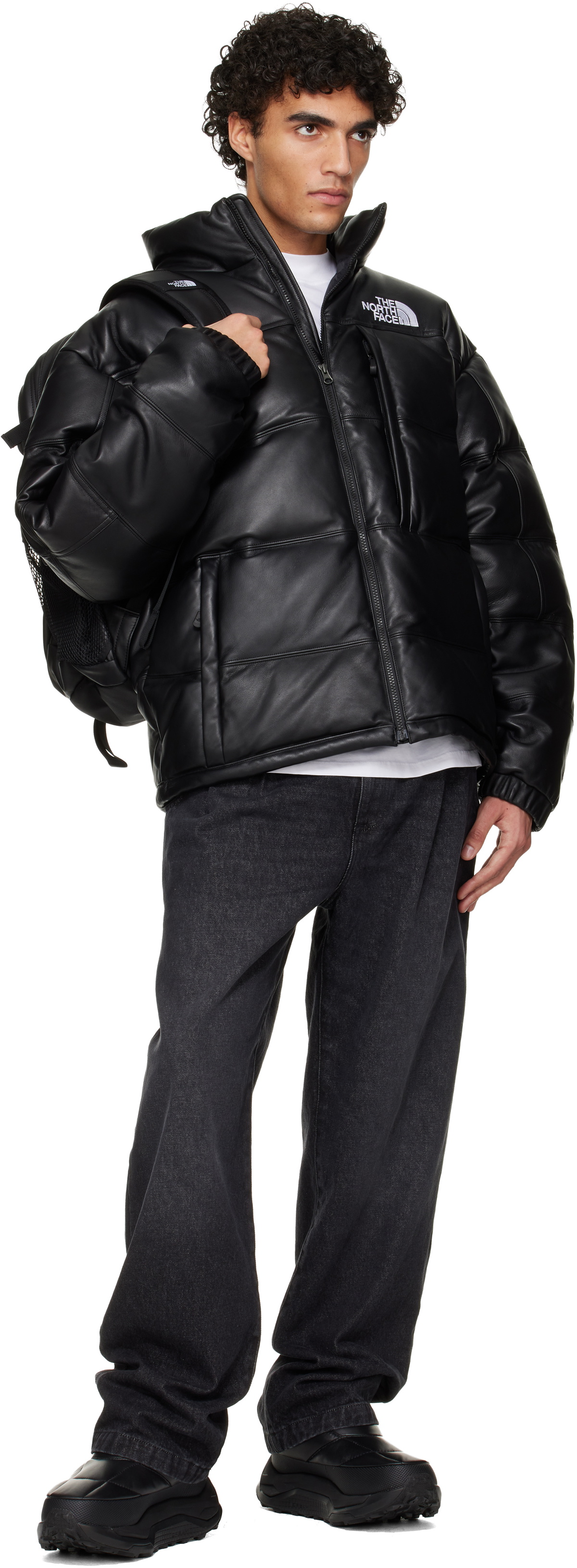 The North Face Black 'Leather Pack' Hot Shot Backpack