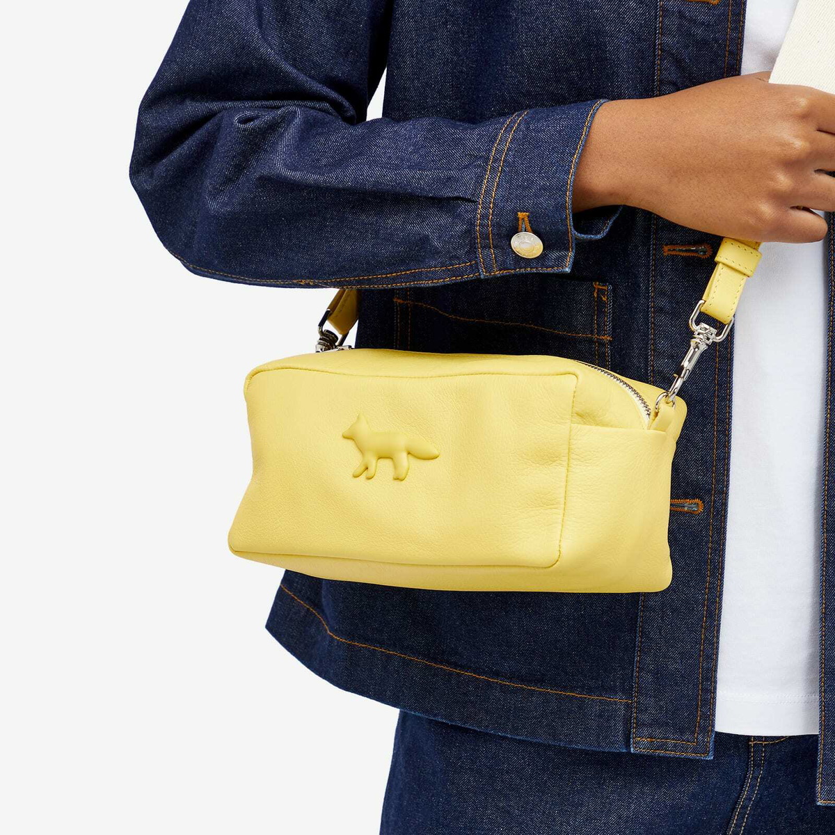 Maison Kitsuné Women's Cloud Baguette Bag in Lime Green