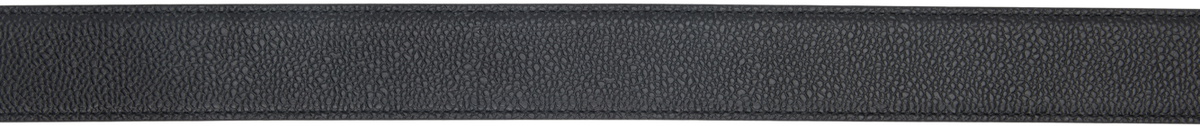 Thom Browne Black Pebble Grain Round Buckle Belt