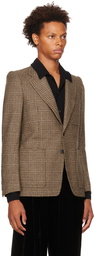 Dries Van Noten Brown Houndstooth Blazer