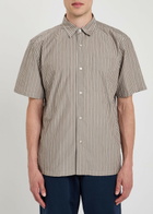 Forét Striped Cotton Shirt Brown