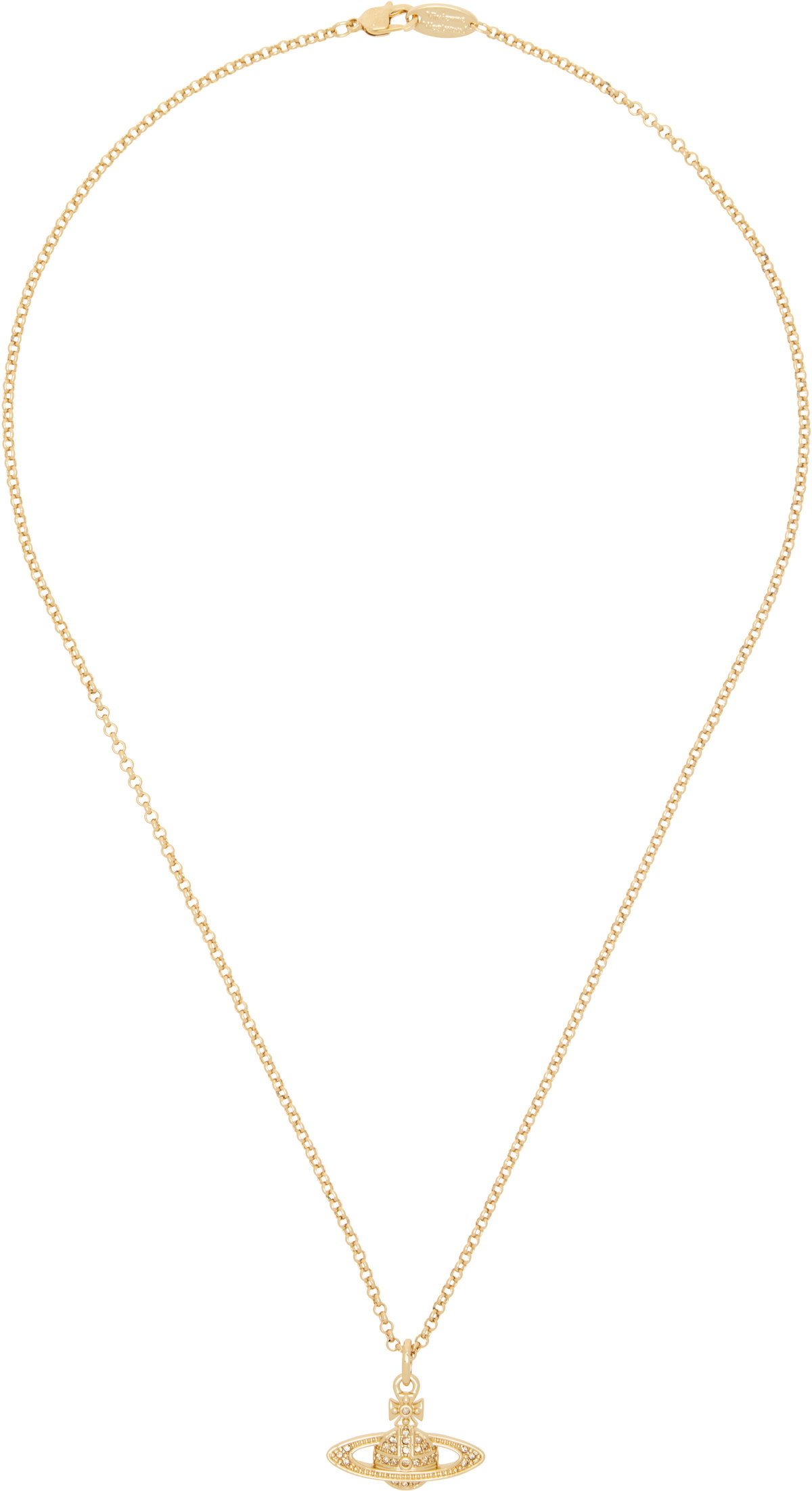 Vivienne Westwood Gold Mini Bas Relief Orb Pendant Necklace 