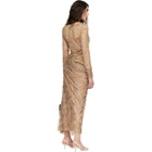 Valentino Beige Feather Lace Maxi Dress