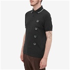 Fred Perry x Raf Simons Patch Polo Shirt in Black