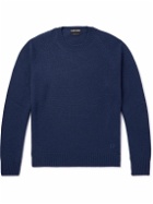 TOM FORD - Logo-Embroidered Cashmere Sweater - Blue