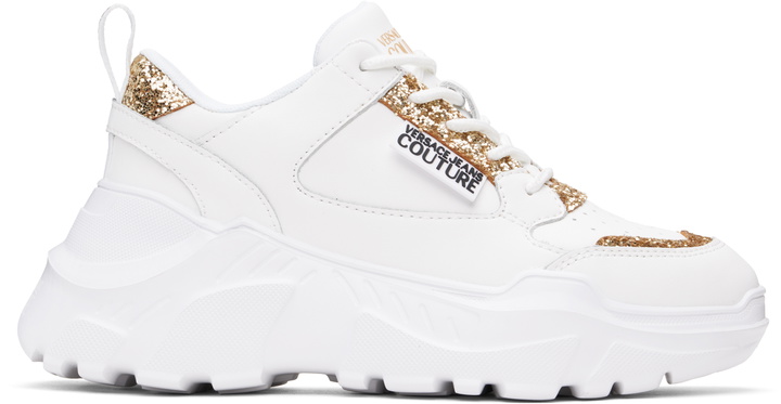 Photo: Versace Jeans Couture White Speedtrack Low Top Sneakers