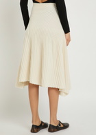Alaïa Twisted Asymmetric Wool and Cashmere-blend Midi Skirt White