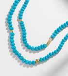 Ileana Makri Horizon 18kt and 9kt gold beaded necklace with turquoises