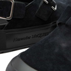 Alexander McQueen Men's Suede Slip On Sandal in Black