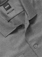 Hugo Boss - Nolan Virgin Wool-Blend Flannel Overshirt - Gray