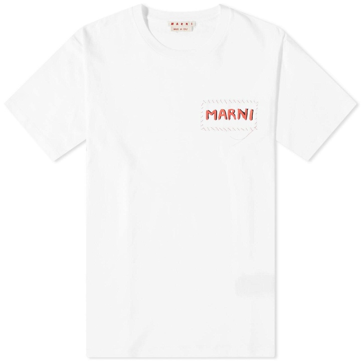 Photo: Marni Men's Stitch Logo T-Shirt in Lily White