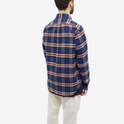 Drake's Men's Work Shirt in Blue Check