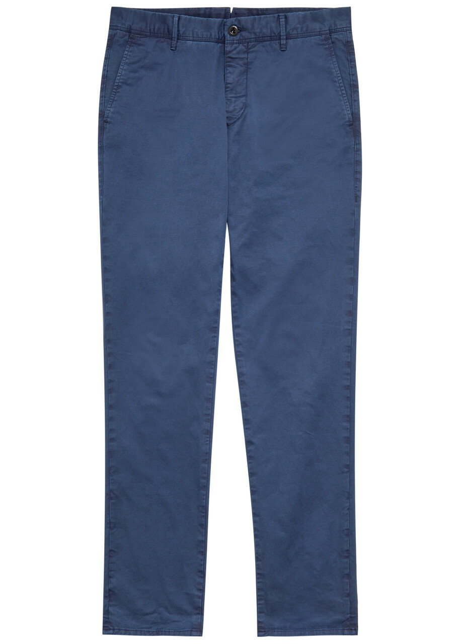Slowear Slim-leg Stretch-cotton Trousers Navy