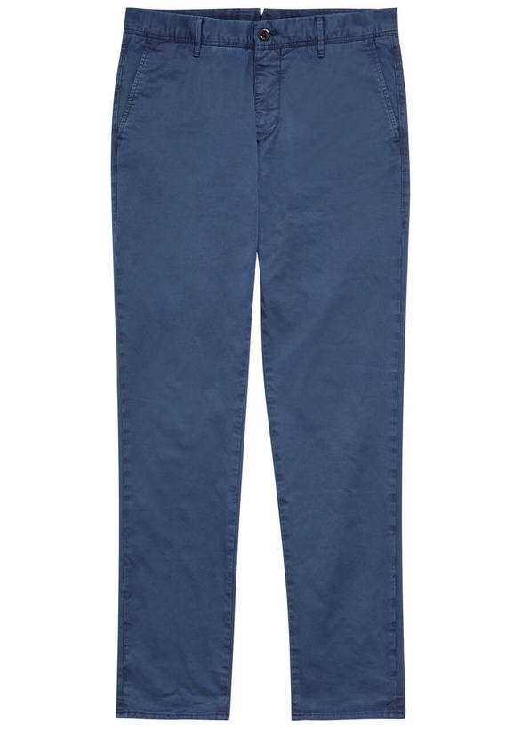 Photo: Slowear Slim-leg Stretch-cotton Trousers Navy