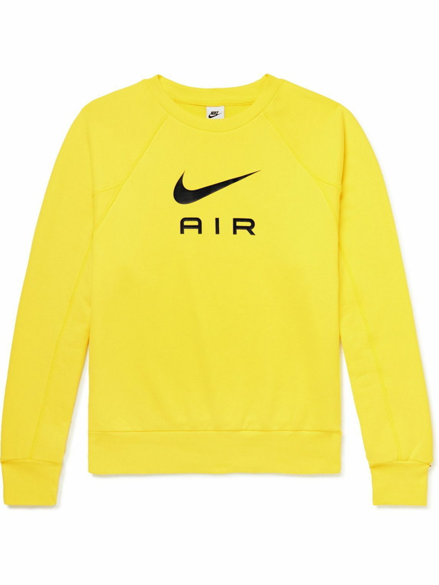 Photo: Nike - Sportswear Logo-Print Cotton-Jersey Sweatshirt - Yellow