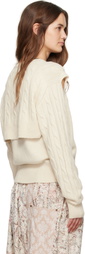 OPEN YY Off-White Convertible Cable Knit Sweater