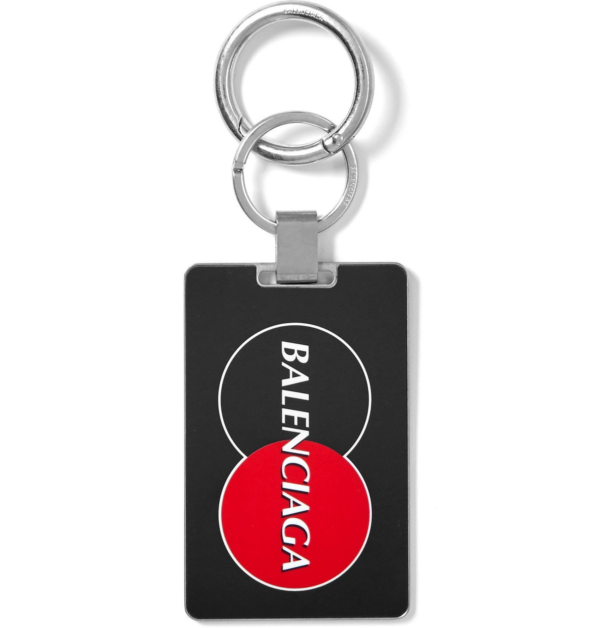 Balenciaga - Logo-Print Silver-Tone Key Fob - Black Balenciaga