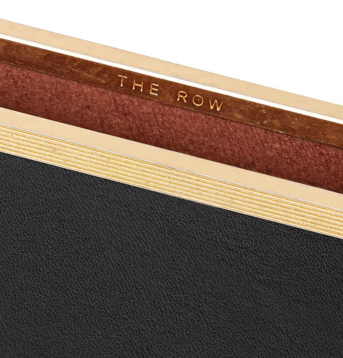 The Row Leather and Gold Tone Cardholder Black The Row