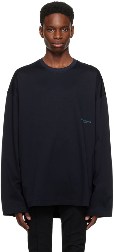 Photo: Wooyoungmi Navy Crewneck Long Sleeve T-Shirt