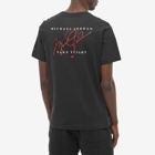 Air Jordan Men's Flight Essential Signature T-Shirt in Black/White/Gym Red