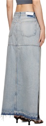 Re/Done Blue Split Maxi Skirt